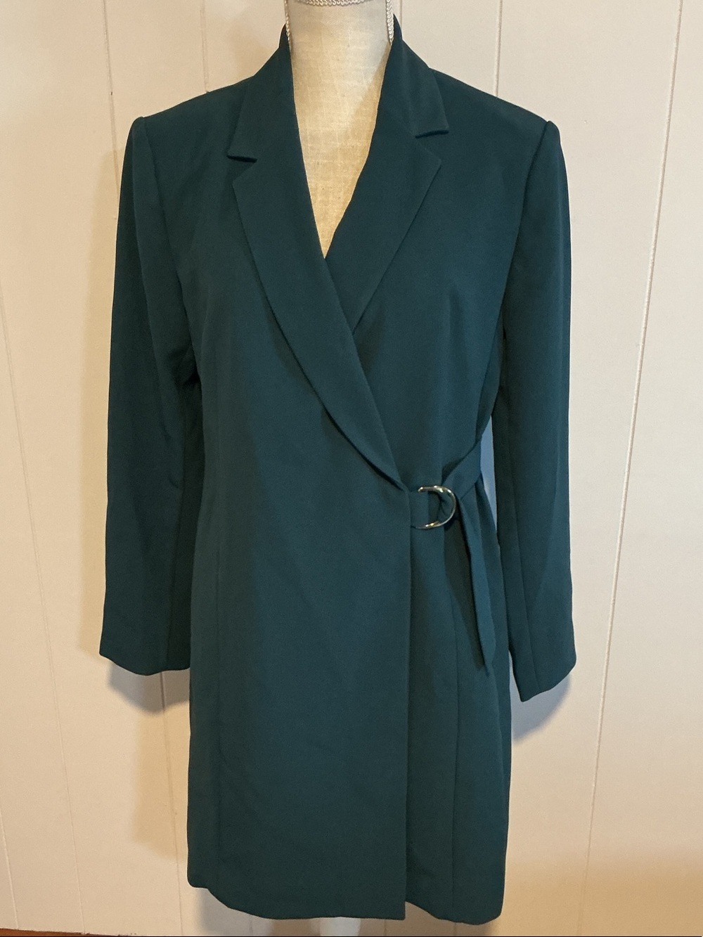 Ann Taylor Teal Long Sleeve Wrap Dress